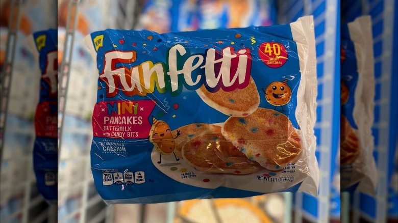 A bag of mini Funfetti pancakes from Aldi
