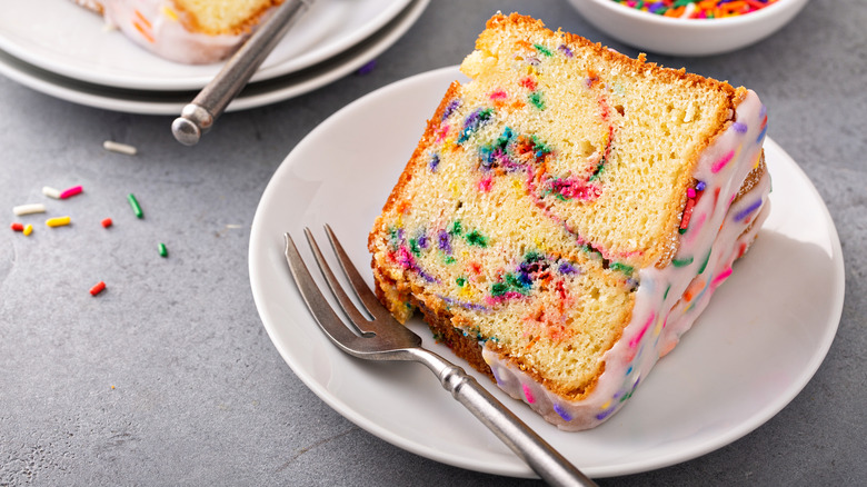 A slice of Funfetti cake