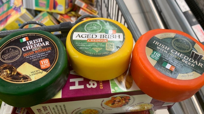 Aldi cheeses in colorful wrapping