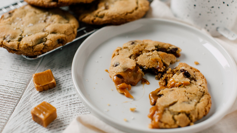 Salted caramel chocolate chip cookies