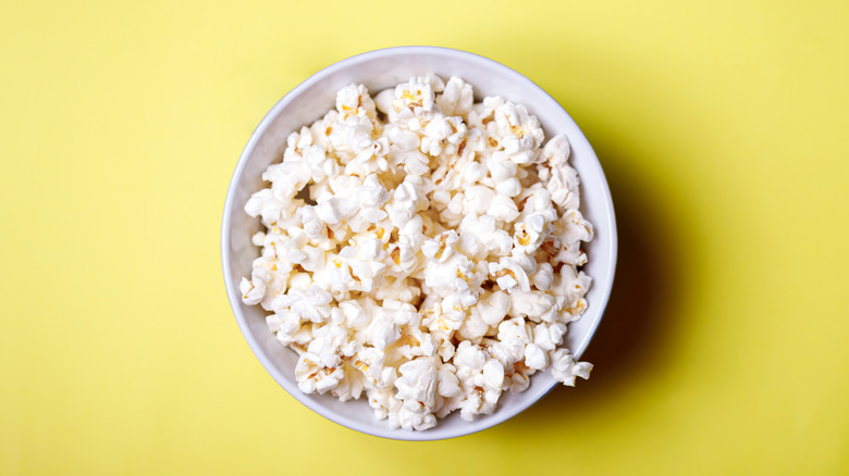 Popcorn on a yellow background