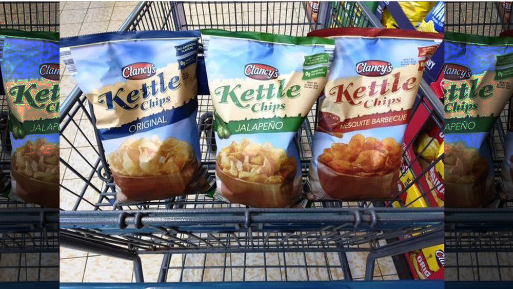 Clancy kettle chips in cart