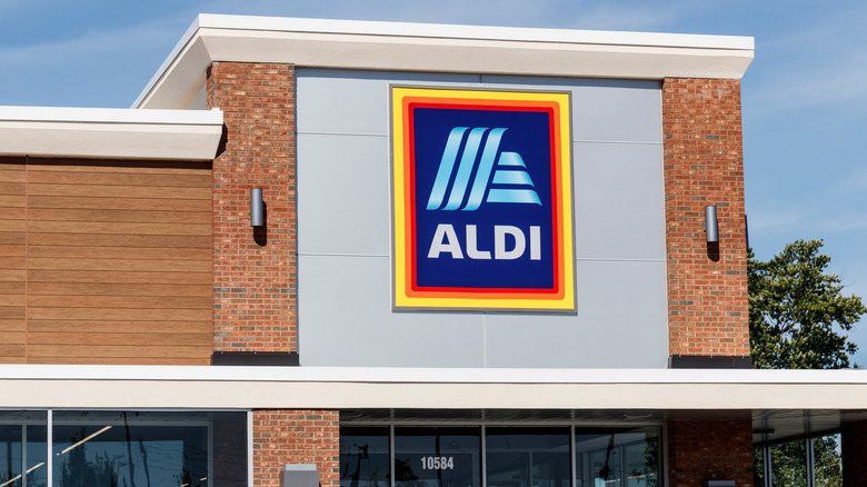 Aldi sign on outside of building 