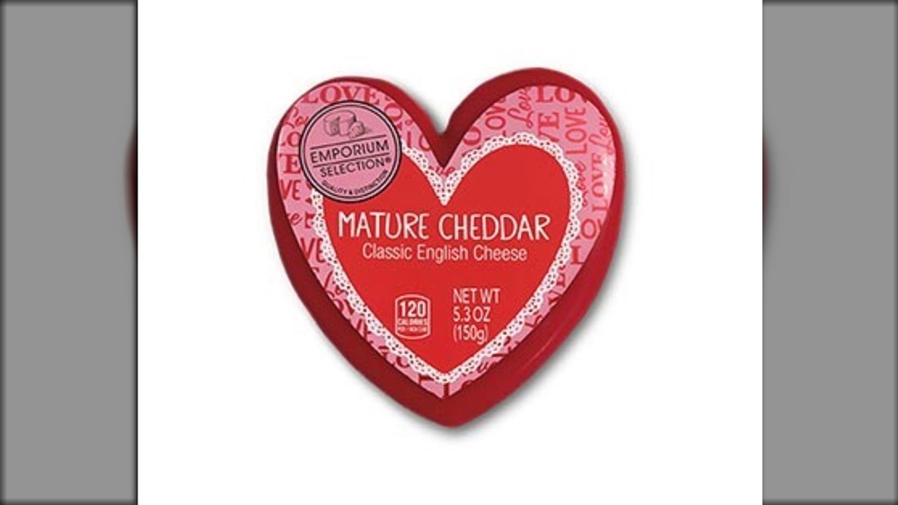 Heart-shaped cheese at Aldi