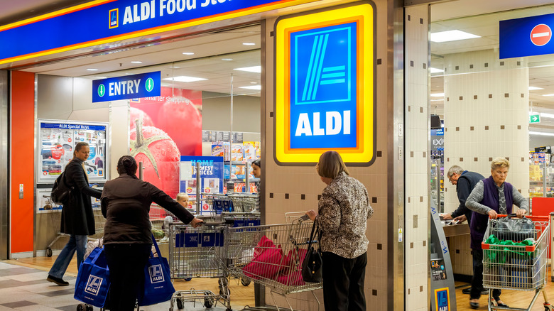 Shoppers at Aldi