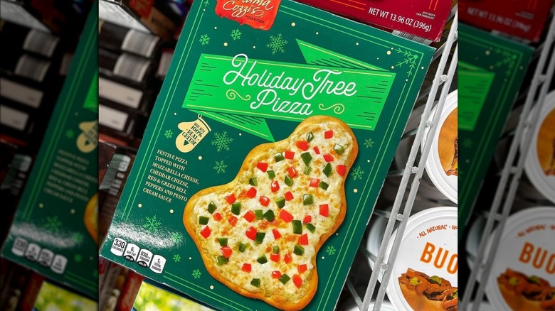 Aldi holiday tree-shaped pizza