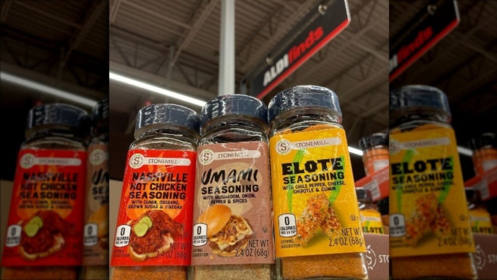 A collection of spice blends from Aldi