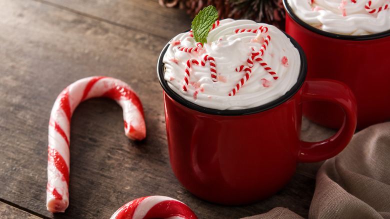 A peppermint mocha coffee