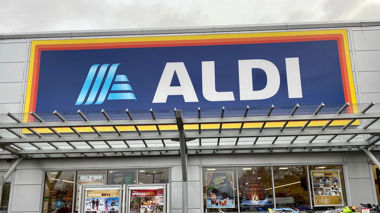 Aldi sign and windows