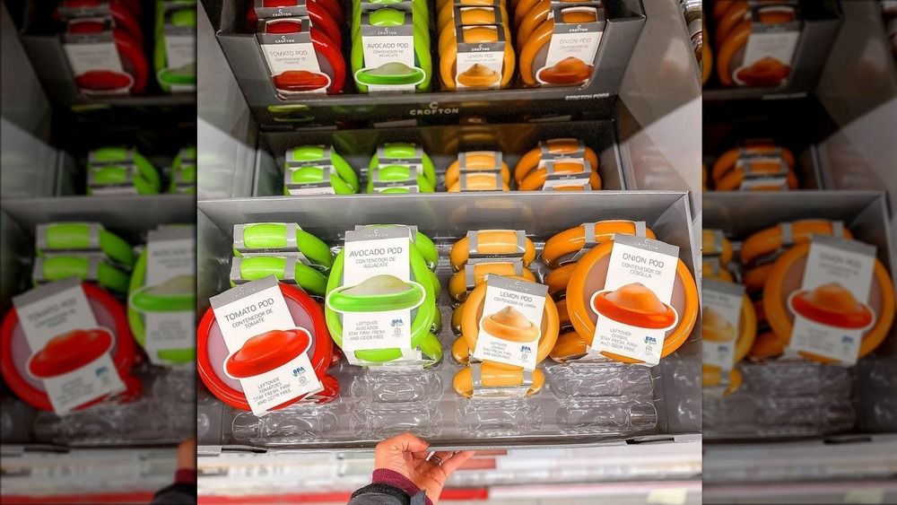 Boxes of produce pods in drawer