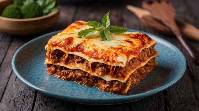 Plate of lasagna