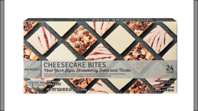 Box of assorted mini cheesecake bites