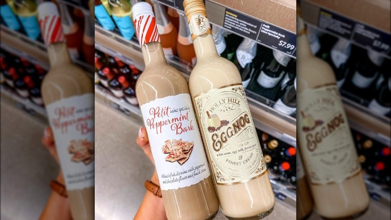 Aldi Eggnog and Peppermint Bark Wine