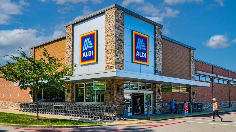 Exterior of Aldi store during daytime