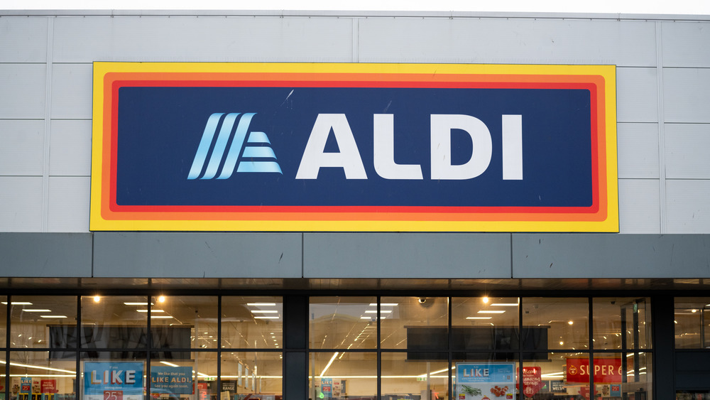 Aldi sign on outside of building