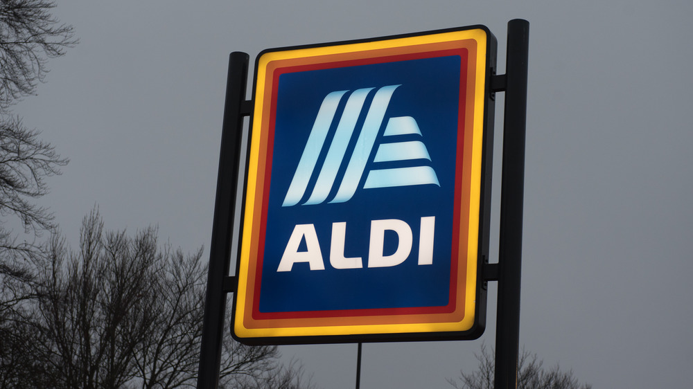 Aldi sign on outside of building