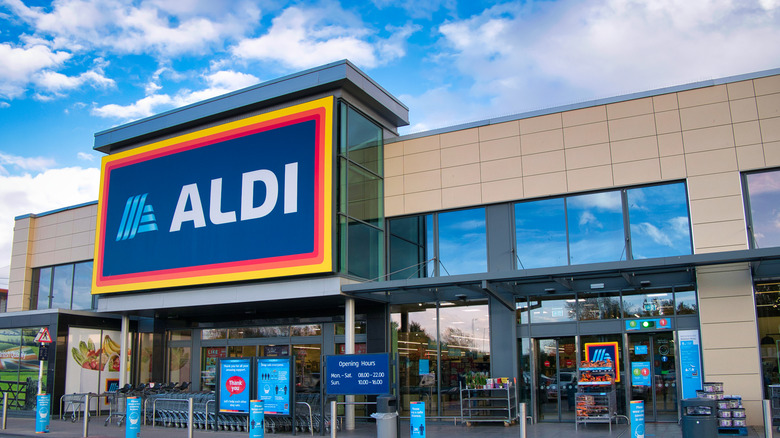 Aldi sign on outside of building  
