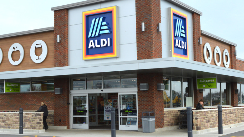 Aldi store with Aldi signage