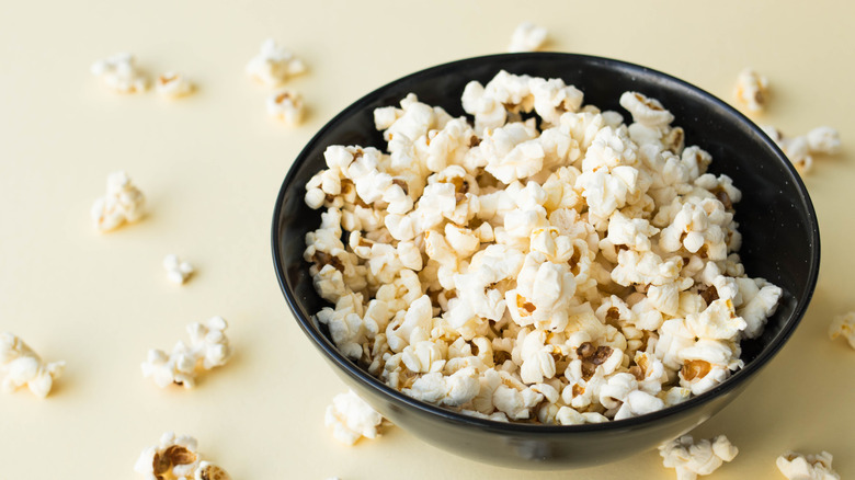 A bowl of plain popcorn