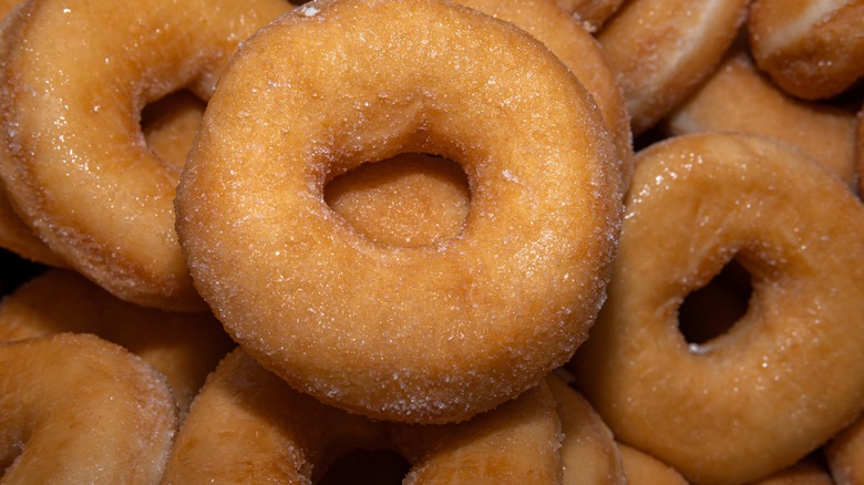 closeup of donuts