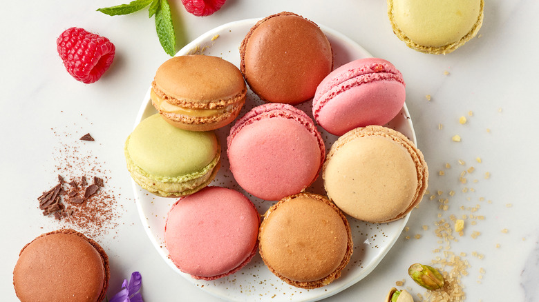 plate of macarons