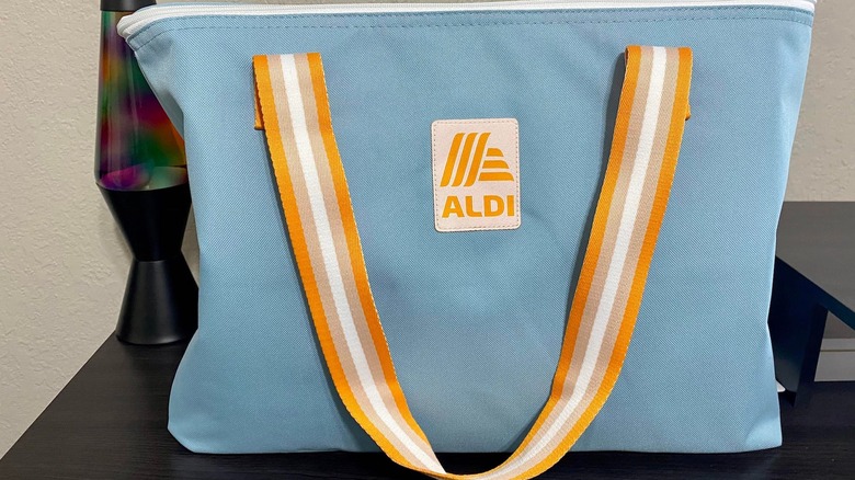 Aldi's blue insulated freezer bag