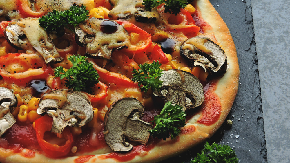A frozen keto vegetarian pizza