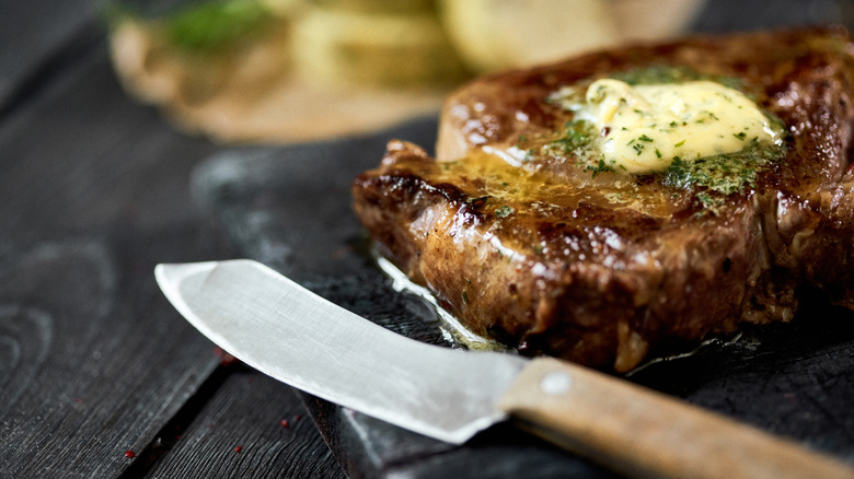 Steak with seasoned butter