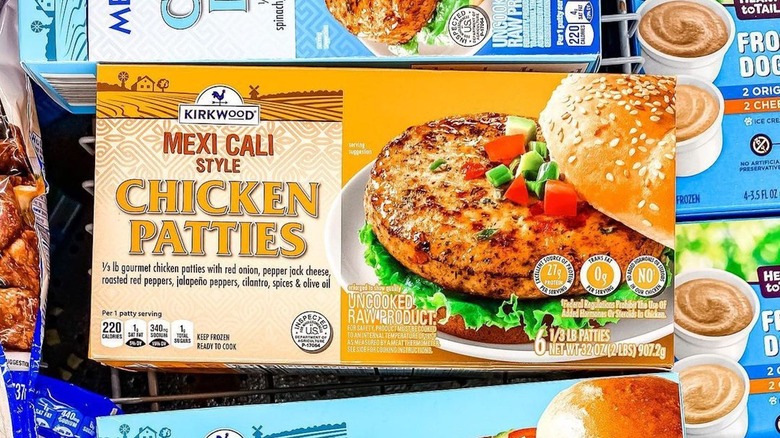 box of Mexi Cali style chicken patties from Aldi