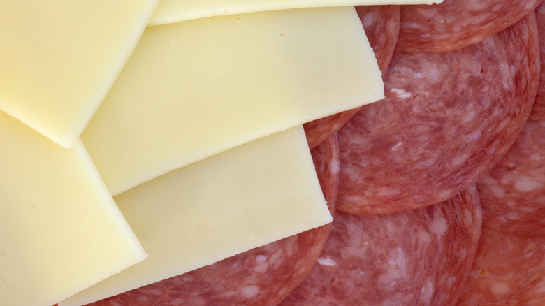 Provolone cheese and salami