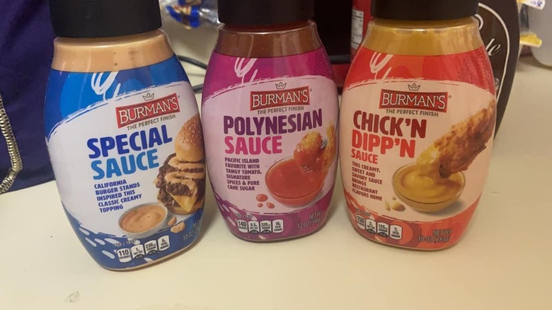 Aldi's trio of new sauces on a table