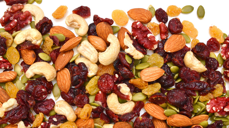 Trail mix with nuts and dried fruit