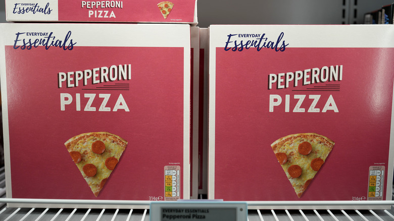 Aldi pizzas in freezer