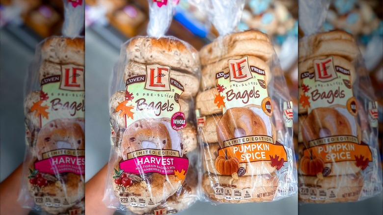 Aldi's Pumpkin Spice and Harvest bagels