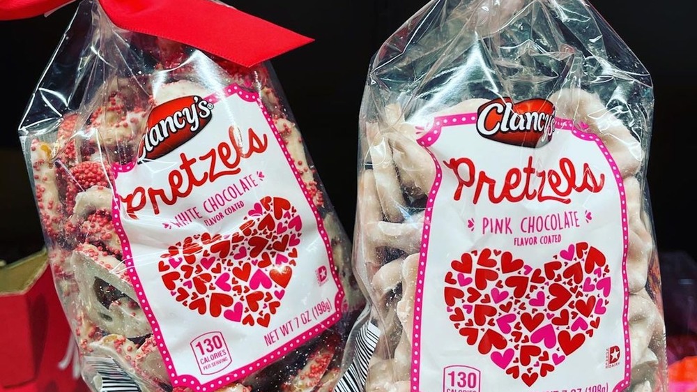 Aldi chocolate heart-shaped pretzels