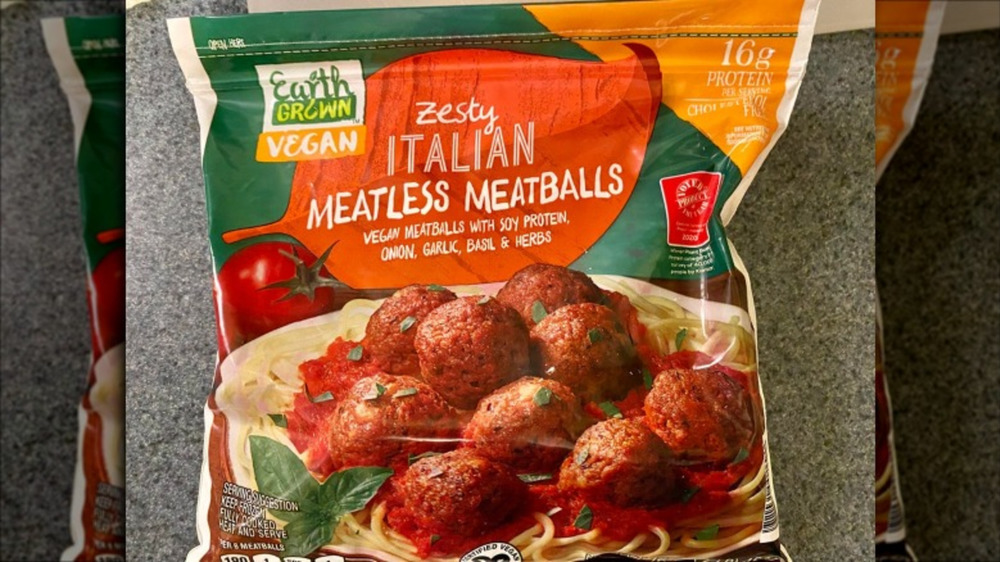 Package of Aldi's Zesty Italian Meatless Meatballs