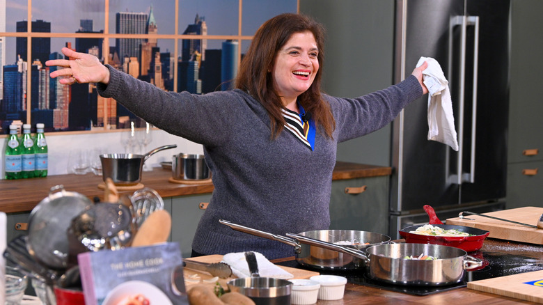 Alex Guarnaschelli having fun in the kitchen