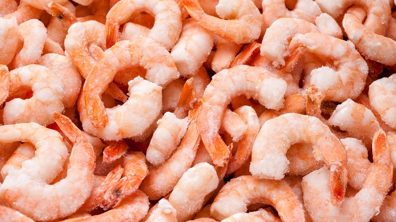 pile of cooked frozen shrimp