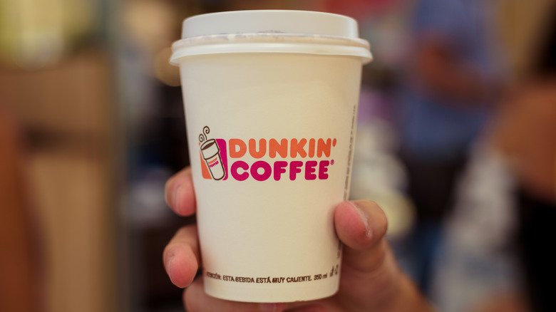 Cup of Dunkin' coffee