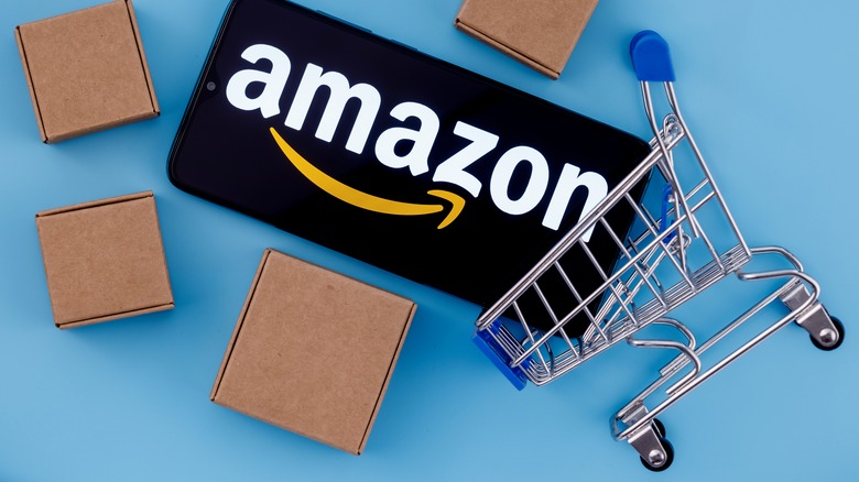 Amazon logo and shopping cart