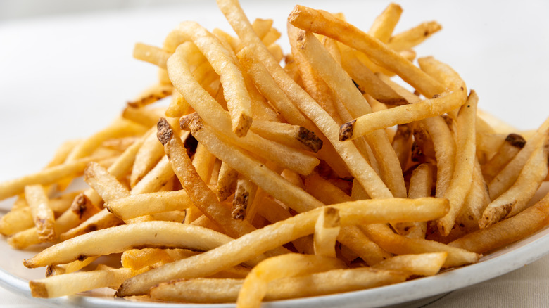 Crispy french fries on a plate
