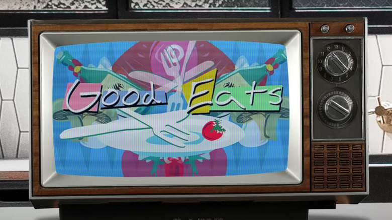 Good Eats logo on television
