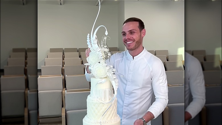 Amaury Guichon with wedding cake