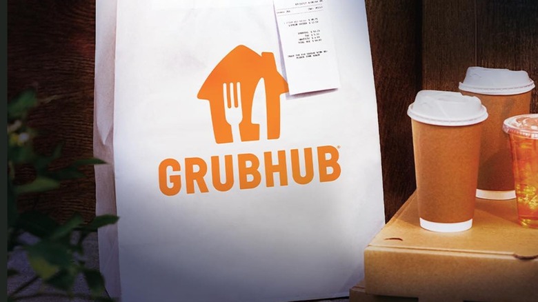 Grubhub logo on bag
