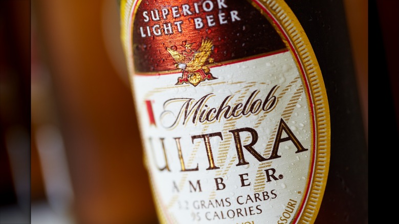 logo on bottle of Michelob Ultra beer