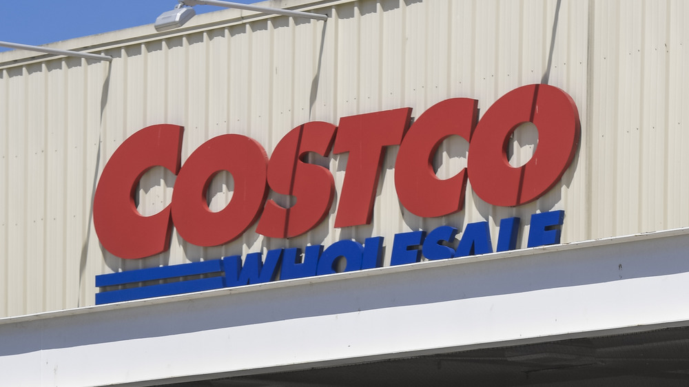 Costco sign on warehouse storefront