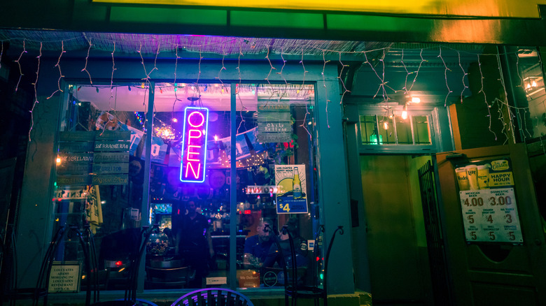 Hole-in-the-wall restaurant welcoming guests