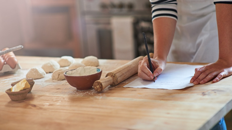 Writing a recipe for a baked good
