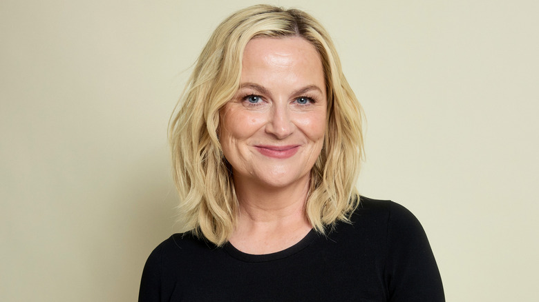 Amy Poehler smiling in black shirt