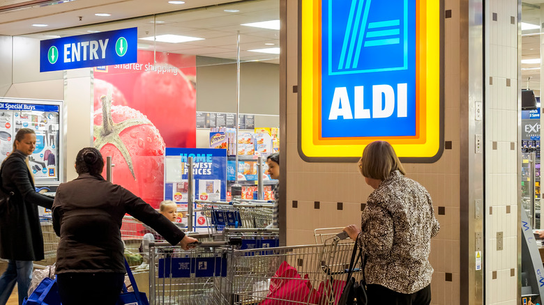 Shoppers at Aldi